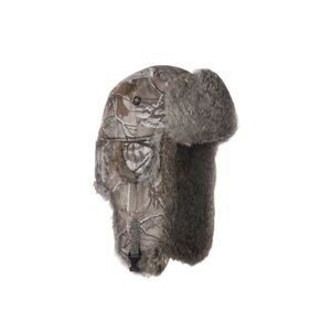 Mad Bomber Realtree Xtra Twill Camo w/Brown Rabbit Fur Trapper Hat